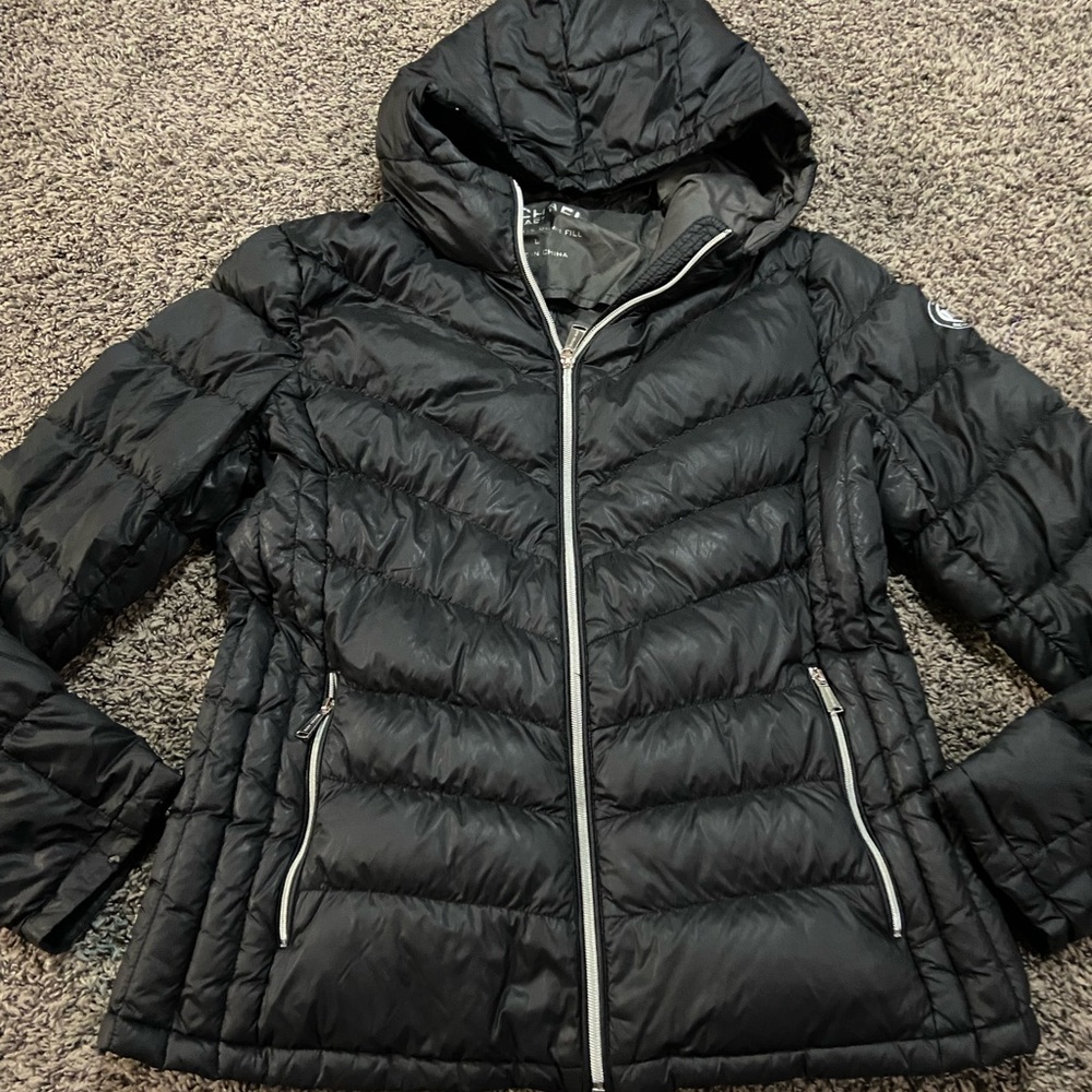 MK Michael Kors Black Zip Up Puffer Coat Woman’s Size Large